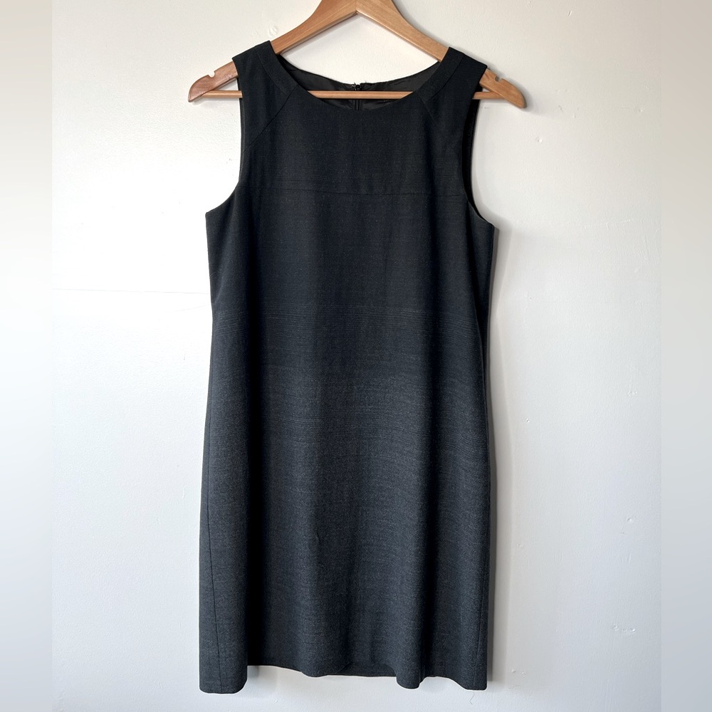 Theory Cannelia Wool Ombré Black Gray Sheath Dress, 6